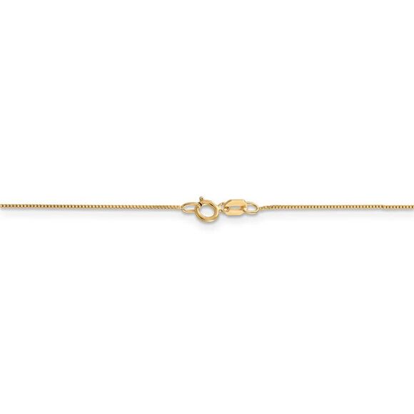 0.5mm, 14k Yellow Gold, Solid Box Chain Necklace, 30 Inch - Picture 3 of 7